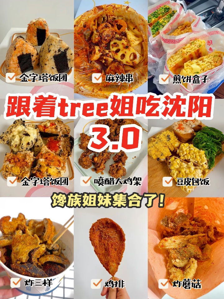 跟着tree姐吃沈阳3.0｜麻辣串、饭团、煎饼盒子