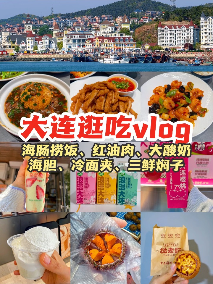 大连逛吃vlog｜米麻薯冰淇淋、大酸奶、三色冰