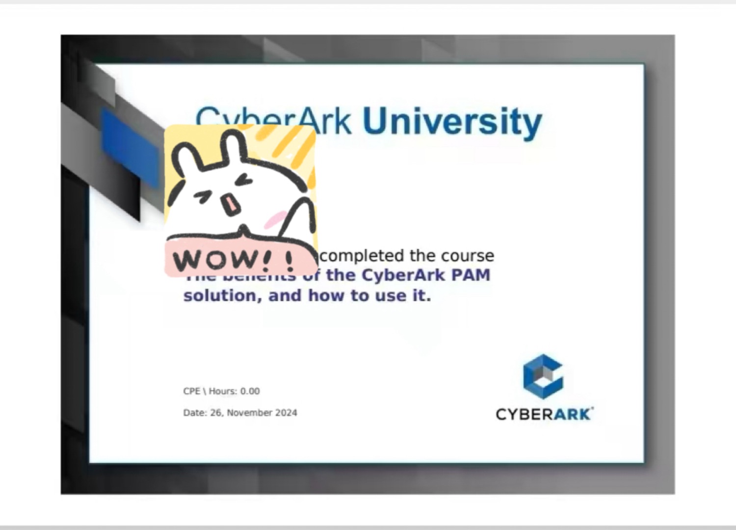 CYBERARK大学证书