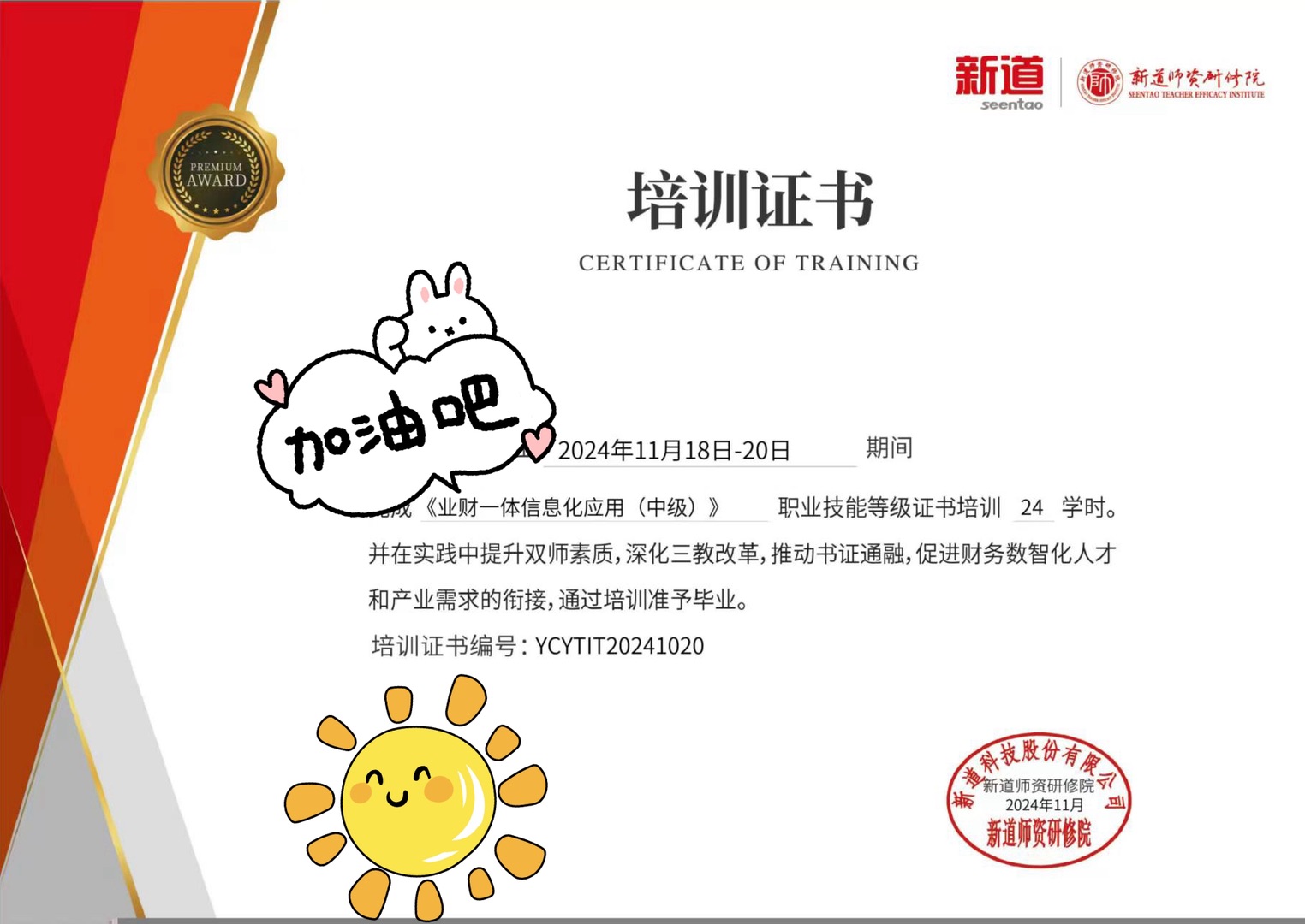 业财一体信息化应用中级证书