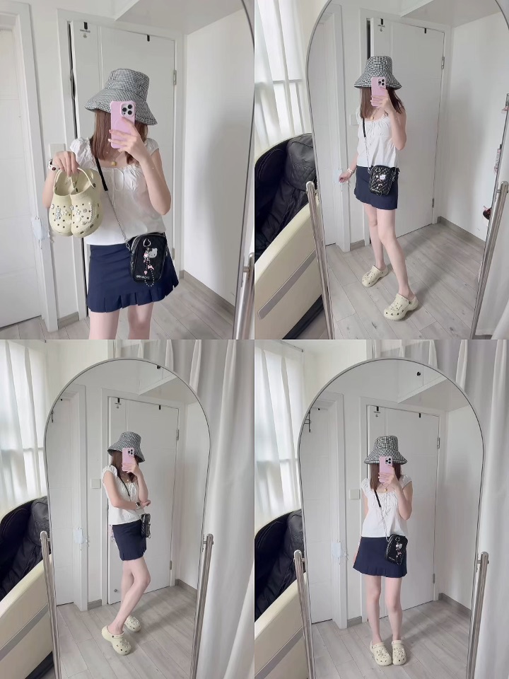 身高168cm 骨白色洞洞鞋OOTD