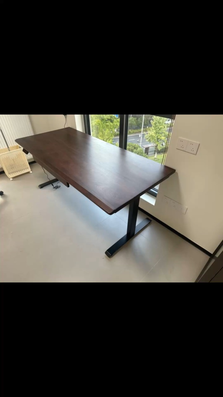 塔博黑胡桃木电动升降桌