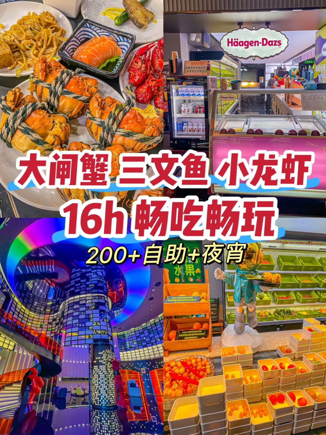 🦀️16h狂吃大闸蟹+三文鱼+哈根达斯！赚翻啦！！