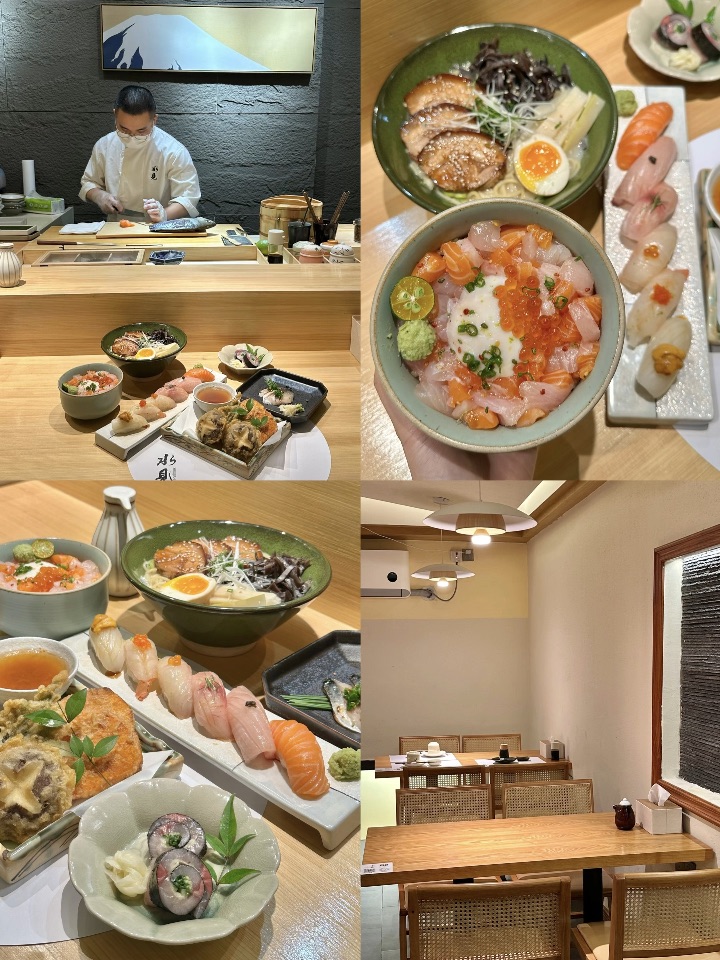 在湛江Citywalk又多了一个吃饭的地方 板前座位直接拉满仪式感 坐这儿看师傅现切食材 新鲜度肉眼可见 很适合和朋友一起聊聊天～ . 🔥推荐： ✔️小竹荚葱花卷 肥美的小竹荚搭配酸姜薄片和小葱 口感层次丰富 ✔️鱼生饭 分量好足 三文鱼纹理清晰 入口软嫩鲜甜  戳开蛋液搅拌一起吃 鲜到舔盘 ✔️鲭花鱼刺身 入口即化的感觉 回味淡淡鲜甜 - 🏠：水見（保利店） 🈺：午餐12点00-14点30/晚餐...