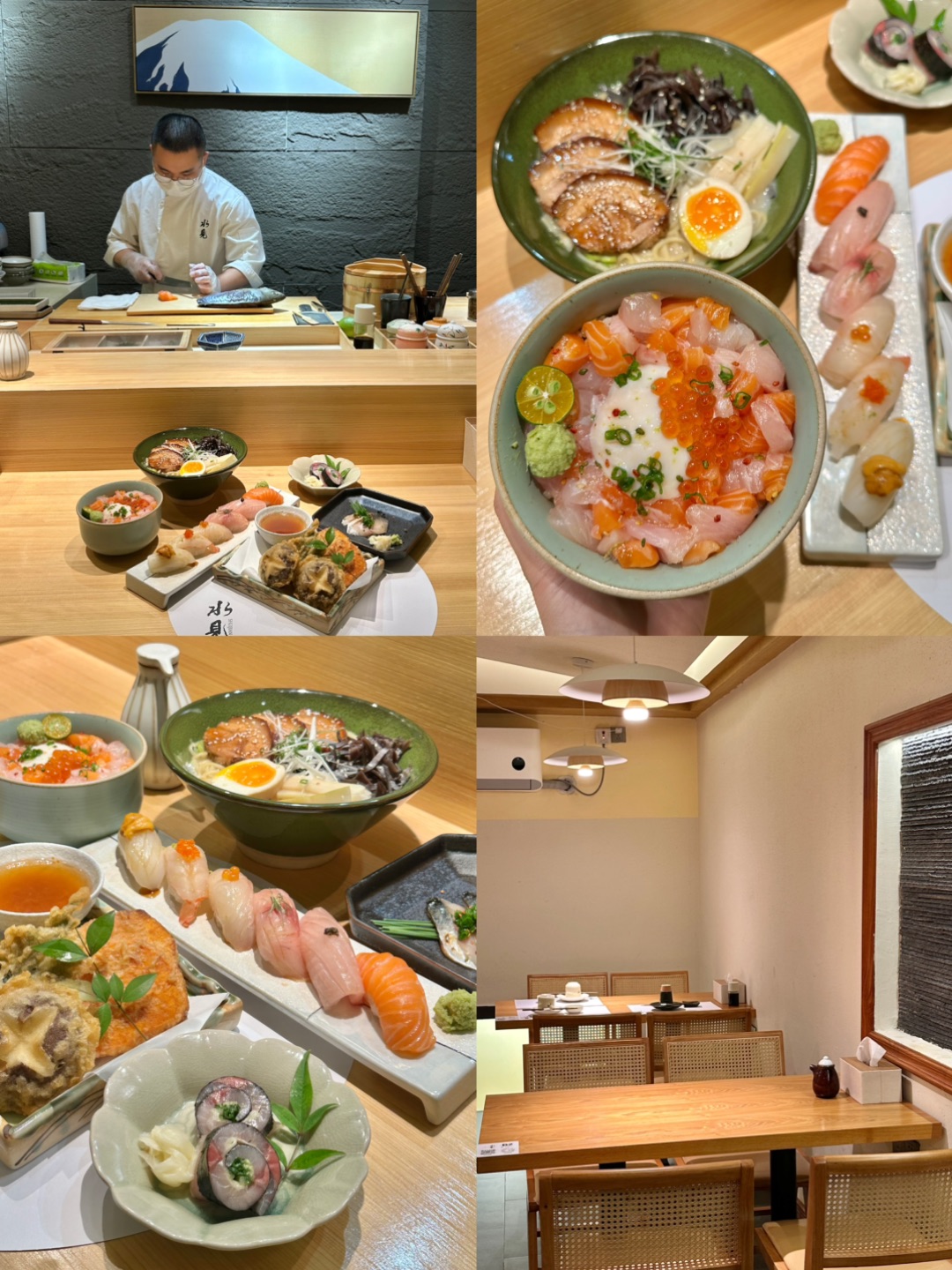 在湛江Citywalk又多了一个吃饭的地方 板前座位直接拉满仪式感 坐这儿看师傅现切食材 新鲜度肉眼可见 很适合和朋友一起聊聊天～ . 🔥推荐： ✔️小竹荚葱花卷 肥美的小竹荚搭配酸姜薄片和小葱 口感层次丰富 ✔️鱼生饭 分量好足 三文鱼纹理清晰 入口软嫩鲜甜  戳开蛋液搅拌一起吃 鲜到舔盘 ✔️鲭花鱼刺身 入口即化的感觉 回味淡淡鲜甜 - 🏠：水見（保利店） 🈺：午餐12点00-14点30/晚餐...