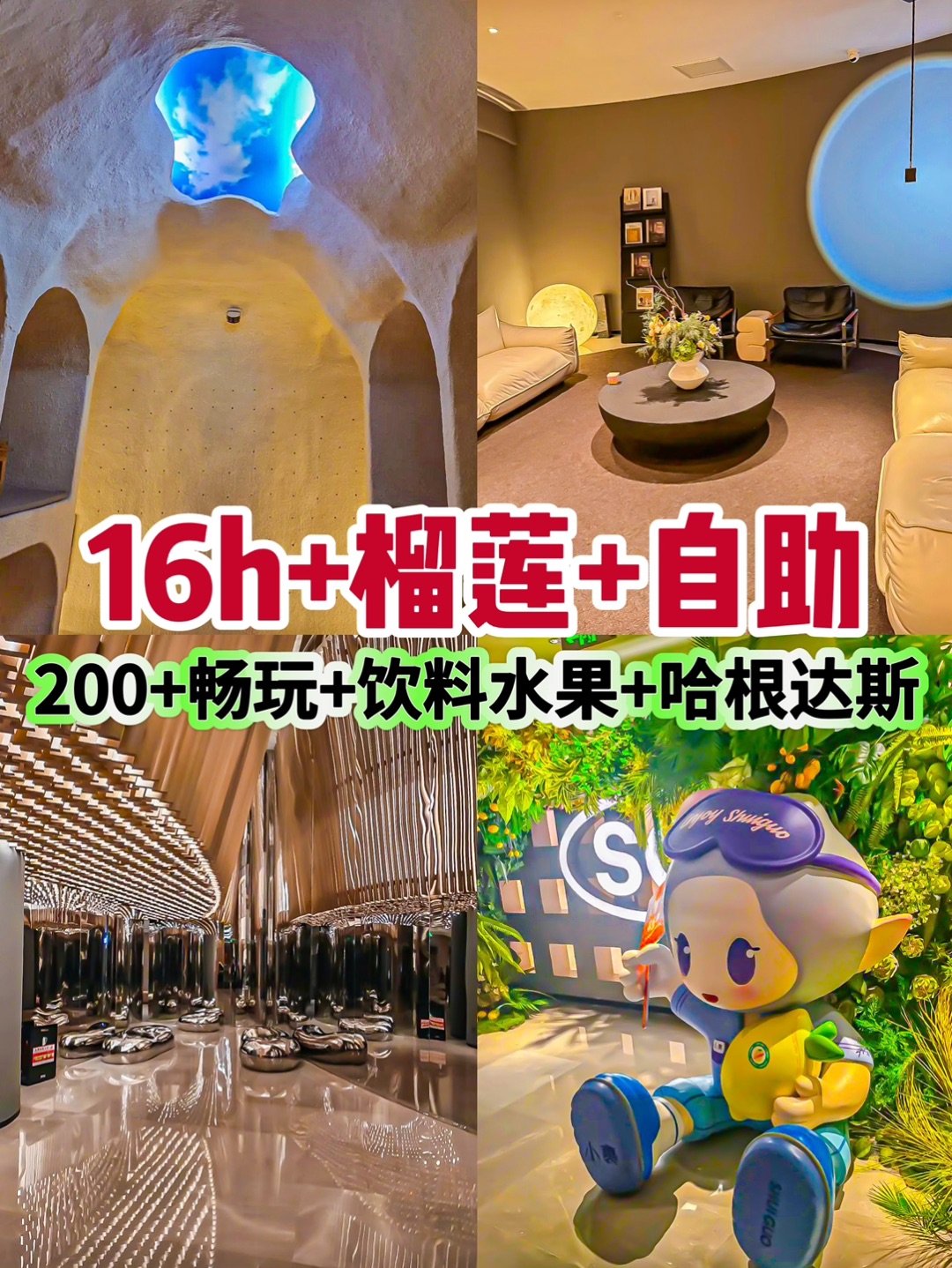 200+ 畅玩16h+自助+榴莲哈根达斯＋过夜‼️