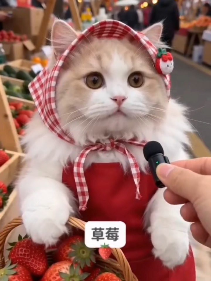 有没有人需要小猫采摘的草莓🍓
