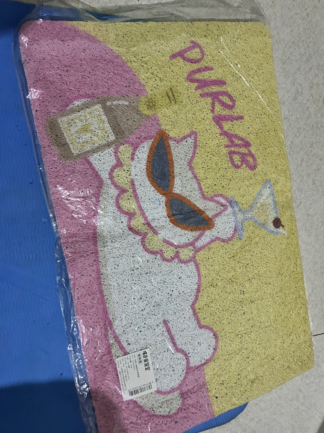 谁懂啊！这个香槟猫地垫直接把我家玄关拿捏了✨  家人们！刷到噗扑实验室这个香槟猫地垫的时候，我直接一眼沦陷！谁能拒绝一只戴着墨镜、端着小酒杯的拽姐小猫啊！  拆快递的时候就被颜值狠狠戳中！粉黄撞色超亮眼，小猫的线条软乎乎的，摆在玄关一进门就心情变好，朋友来我家都追着要链接！  它是那种丝圈材质的，踩上去软fufu的，鞋底带的灰尘、泥沙一踩就全藏进缝隙里了，再也不用天天蹲在门口擦地，懒人真的狂喜！而...