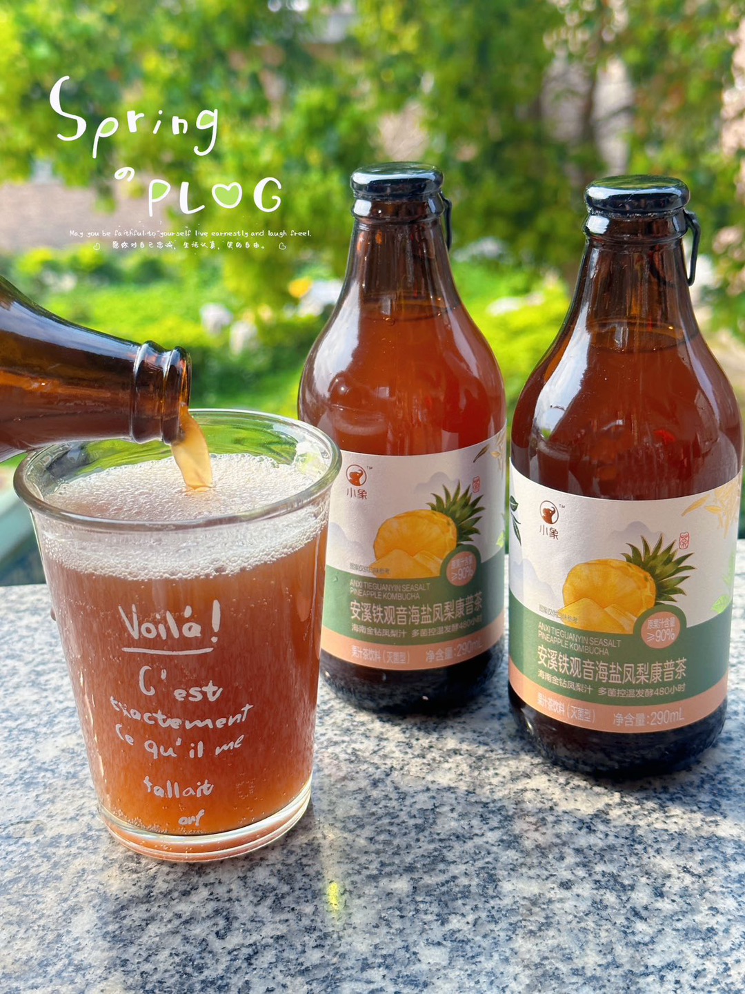 一口清醒🧊我的下午茶新宠康普茶🍍 小象超市挖到的清爽小饮品，安溪铁观音海盐凤梨康普茶🍍🍵 海盐咸+凤梨甜+铁观音焙香 层次很妙，微气泡口感清爽又舒服🧊 480小时发酵搭配高果汁含量 口感自然不齁甜 搭配下午茶点心刚刚好 午后疲惫感都舒缓不少 #小象超市 #安溪铁观音海盐凤梨康普茶 #康普茶 #下午茶饮品 #康普茶 #小象超市好物