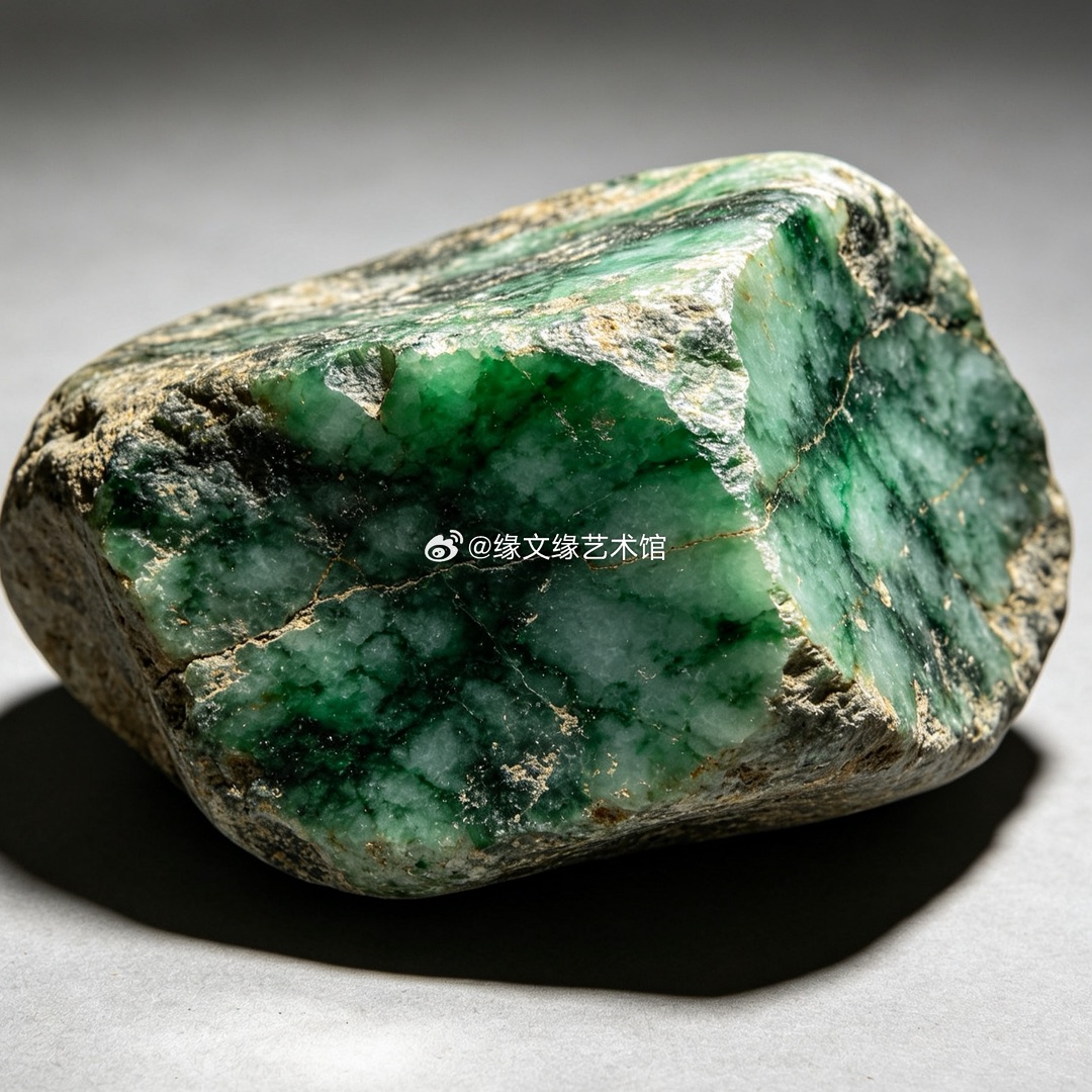 探秘翡翠原石：揭开“松花”的神秘面纱
