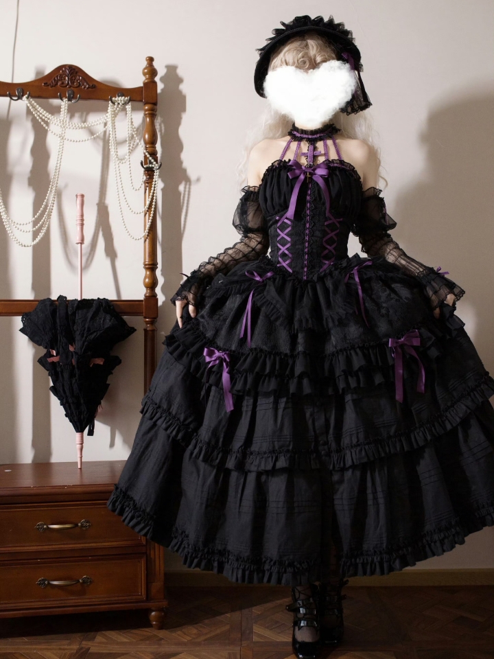 黑紫色十字姬也太酷了吧，加上延长衬裙更有哥特感了