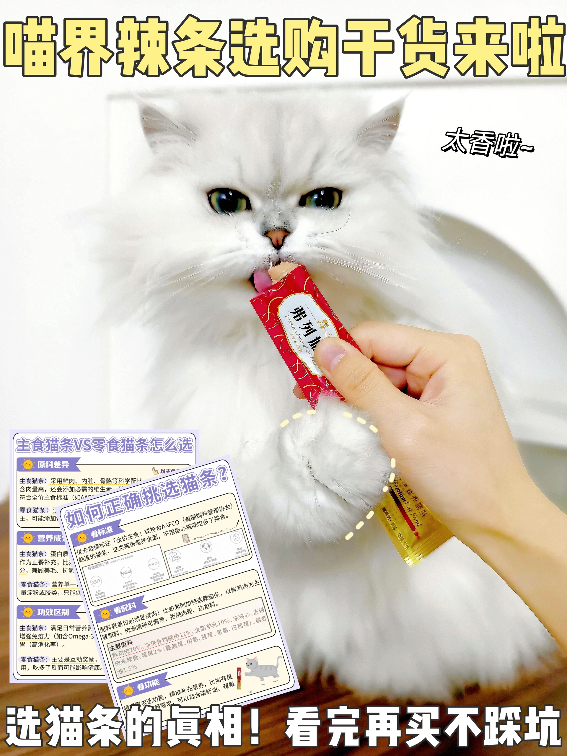 新手养猫必看！主食猫条VS零食猫条~