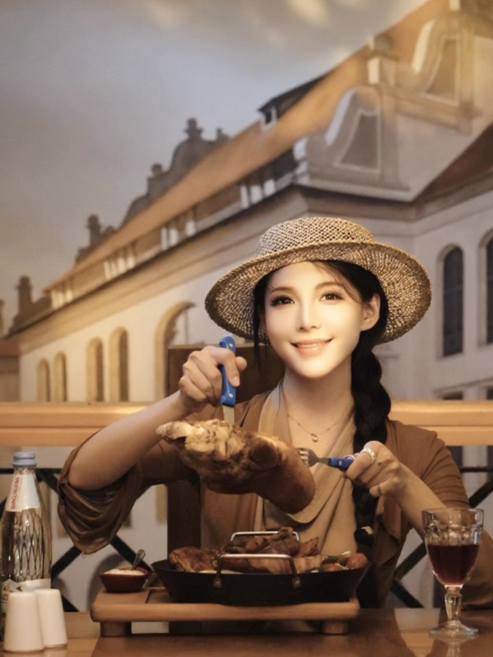 高加索公路奇遇，这家德餐餐厅🍴还里藏着格鲁吉亚包子｜ 格鲁吉亚旅行的第三天，被公路边的木质啤酒桶路标吸引住！推开门的瞬间——德式烤猪肘的油脂香，混着格鲁吉亚包子的麦香扑面而来～ · 🥟 包子控的终极快乐 薄皮大馅的Khinkali必须拥有姓名！牛肉馅在蒸汽中膨胀，老板特意叮嘱：“要先嗦汤再吃肉！” 蘸着蒜香酸奶酱，碳水炸弹快乐值拉满，意外解锁隐藏吃法～ · 🍖 肉食动物的狂欢盛宴 德式烤猪肘外皮脆...