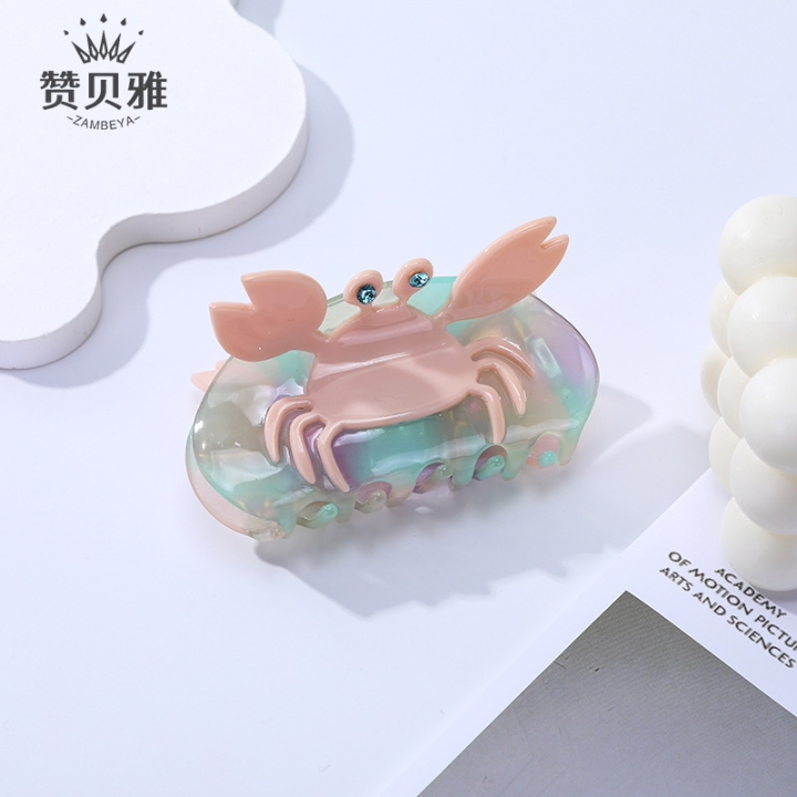 海洋风螃蟹小鱼抓夹女夏季ins风高品质醋酸发饰盘发鲨鱼夹潮