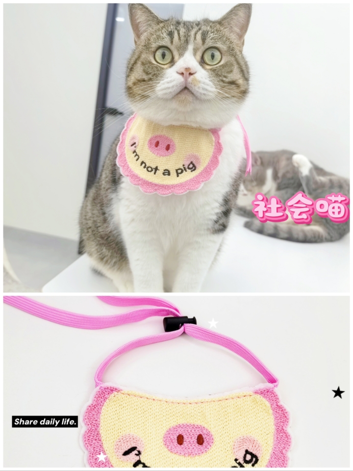 粉色小猪围兜测评