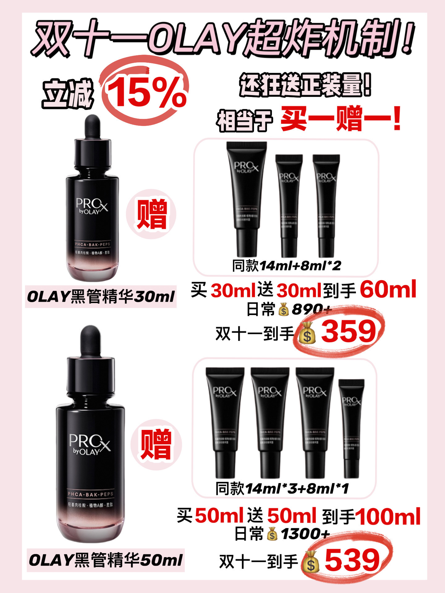 黑管精华双11攻略！跪求OLAY别这么实在！