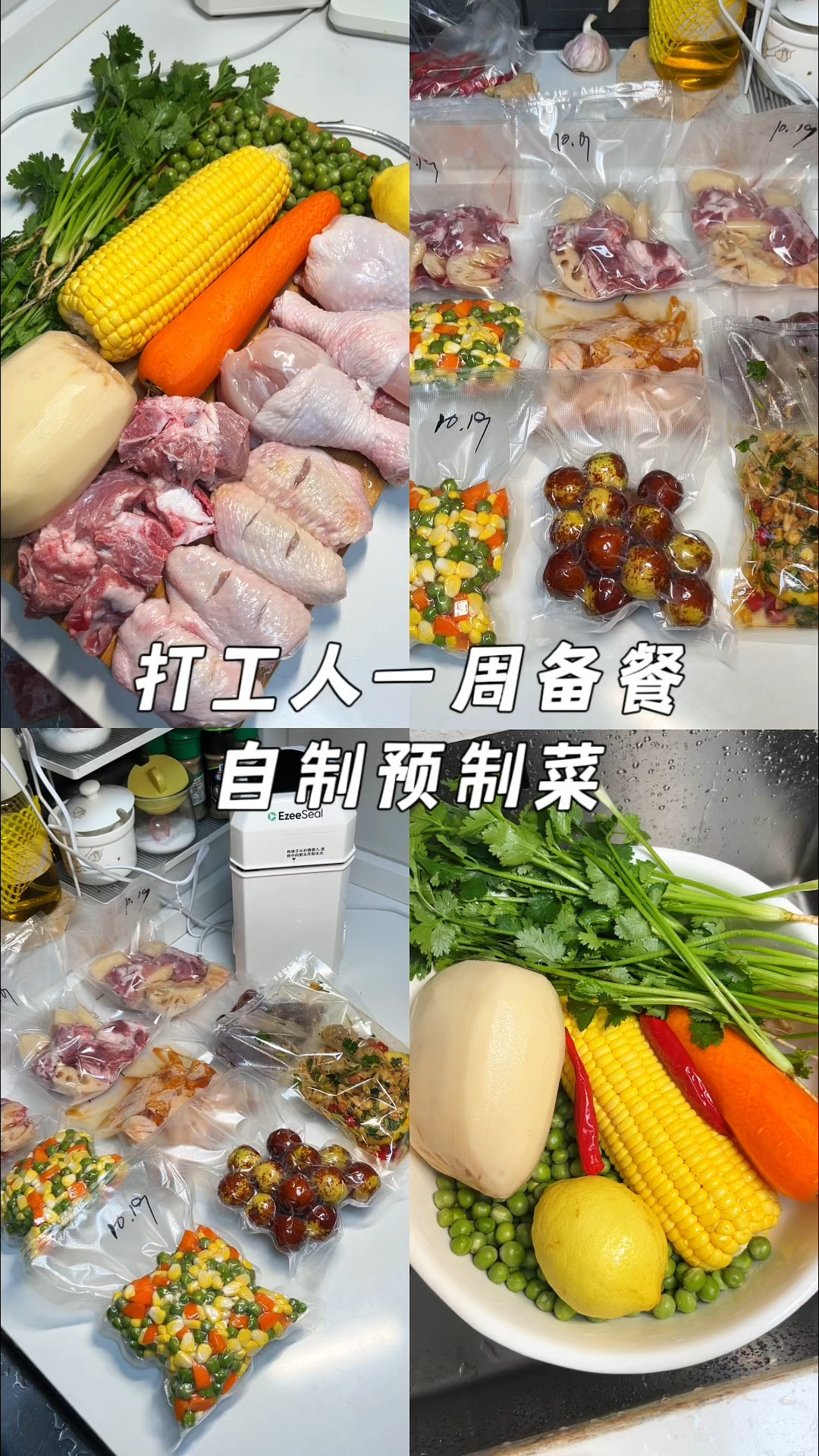 备餐Vlog|打工人自制一周预制菜|花费119