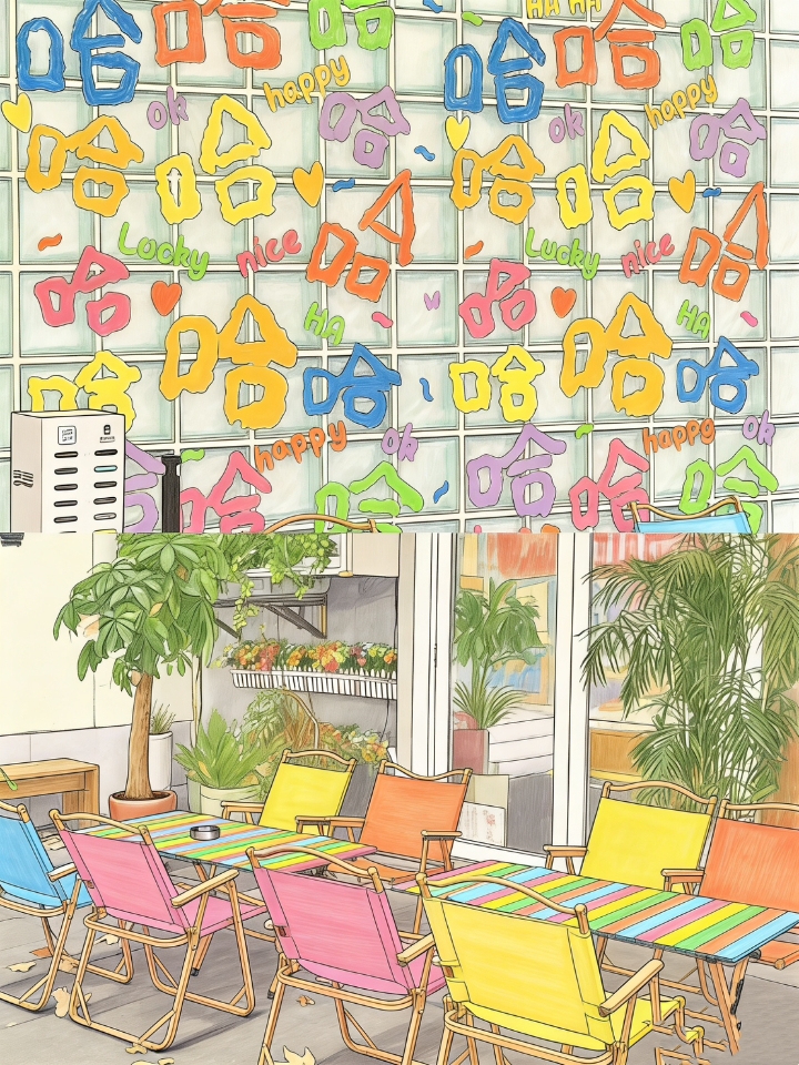 被彩色的“哈哈”墙治愈了