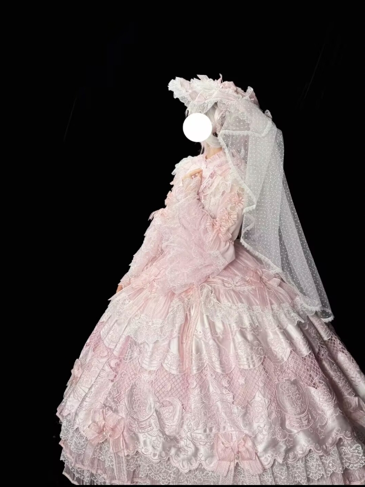 粉色的dress真的超级貌美的嘞！！！搭配头纱超级梦幻，花嫁款超级出片 #lo#lolita花嫁#lolita