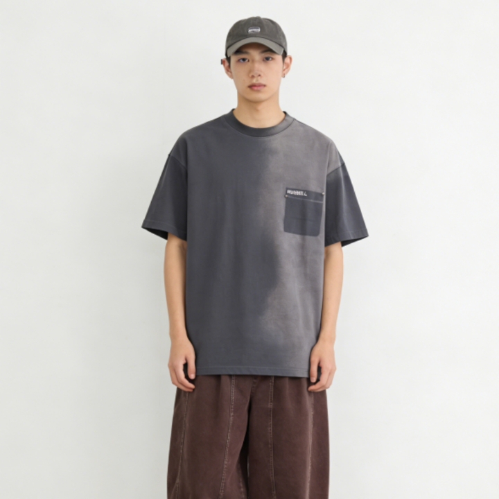 质感拉满！渐变口袋T