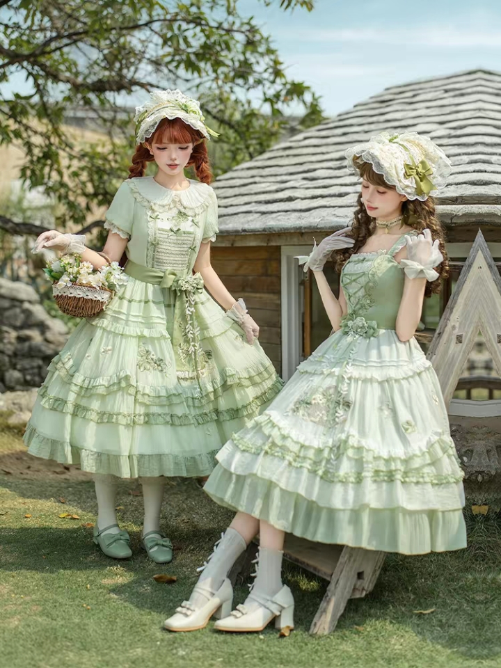 噗叽的cla系真的 这个配色好清新！op套头就走夏天真的好方便 长裙也很适合日常穿诶