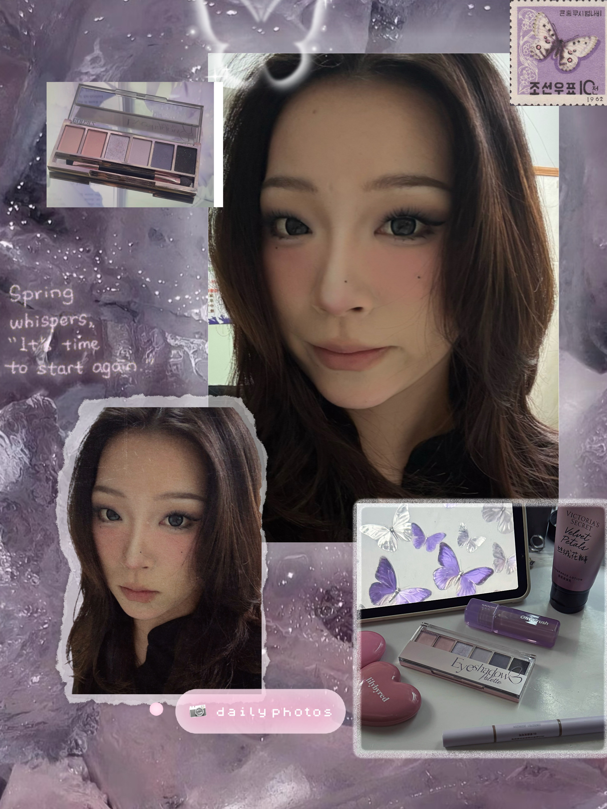 春日旧梦🪻单眼皮千禧感紫调烟熏妆