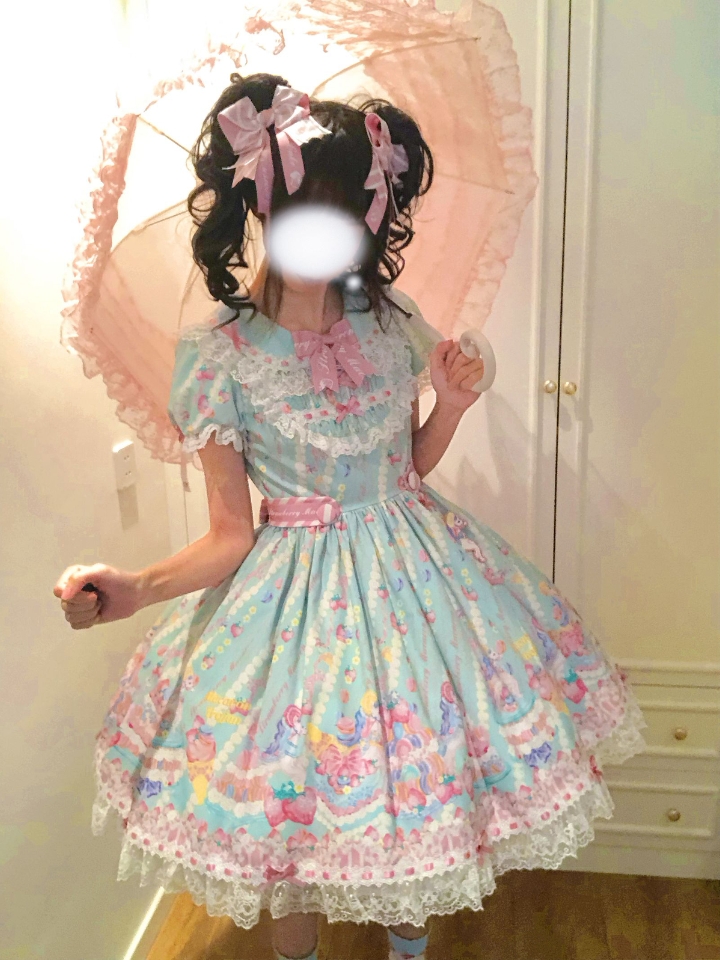 这个绿色就是非常的小清新好嘛，op夏天套头就走呢#lo#lolita#lo安利