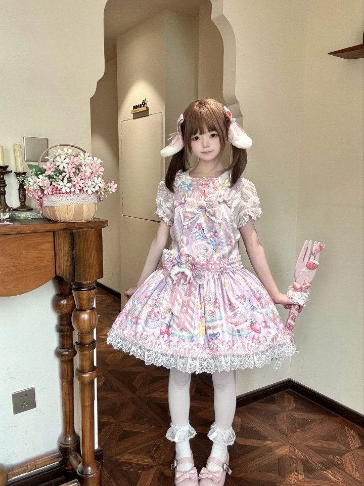 哇塞哇塞怎么能这么甜呢，这条真的好粉，超级萌的一条 #Lolita  #lo安利 #LO