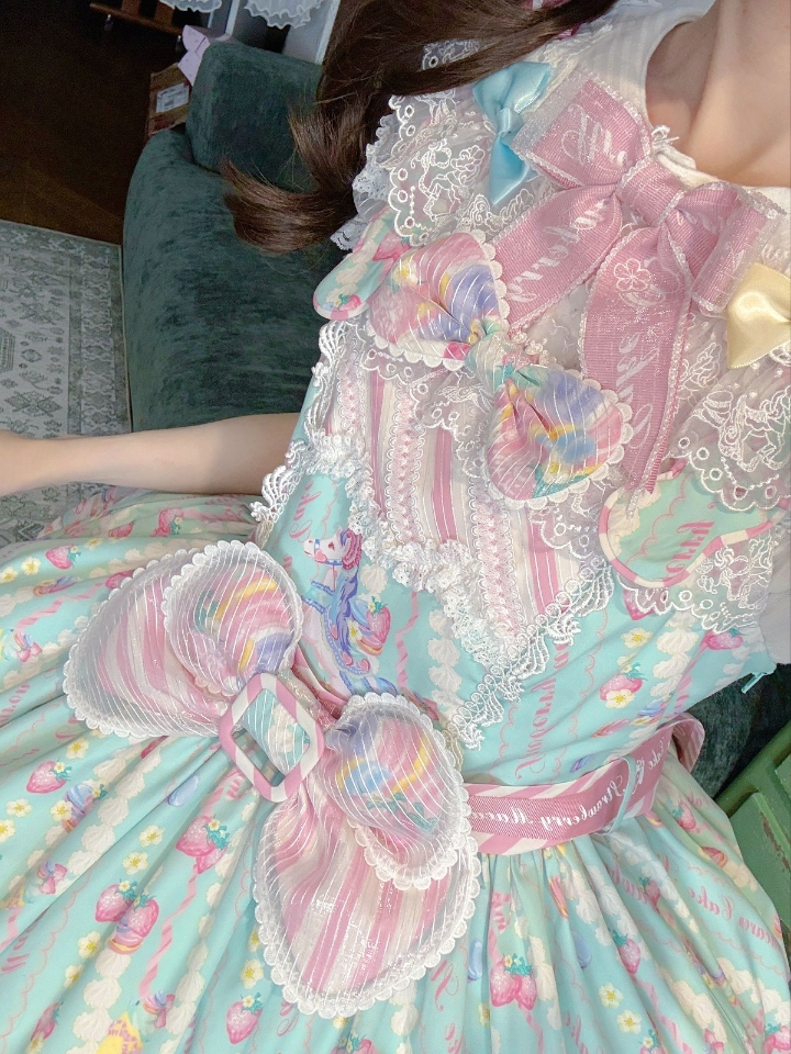 非常夏天来着，真的是超级喜欢这个薄荷绿的配色，萌的要鼠#lO #lo安利 #lolita