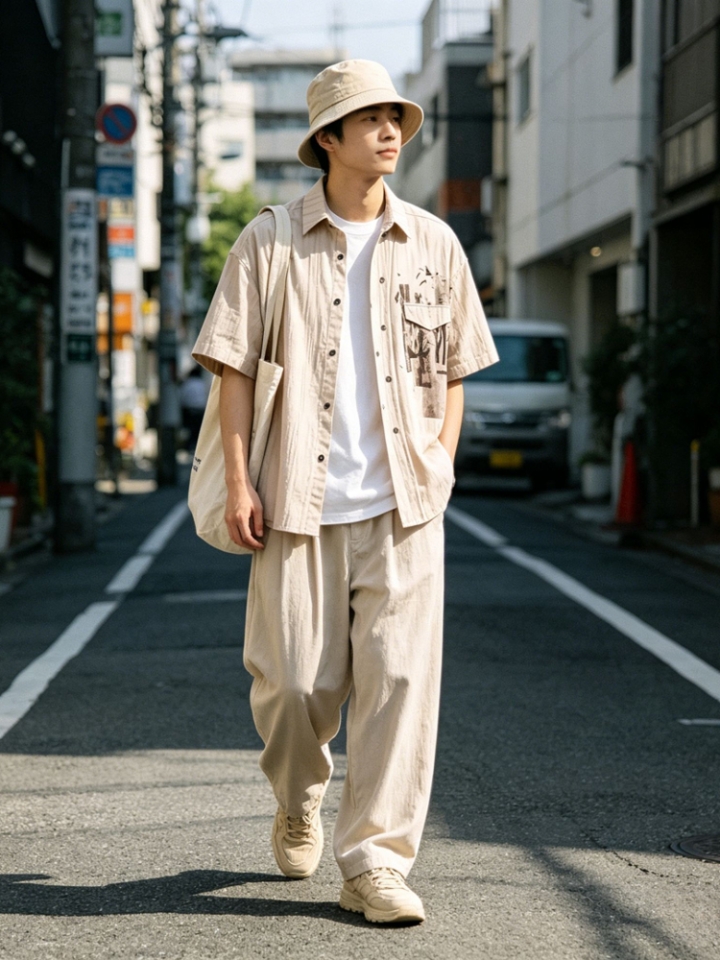 廓形印花衬衫｜男生松弛感穿搭