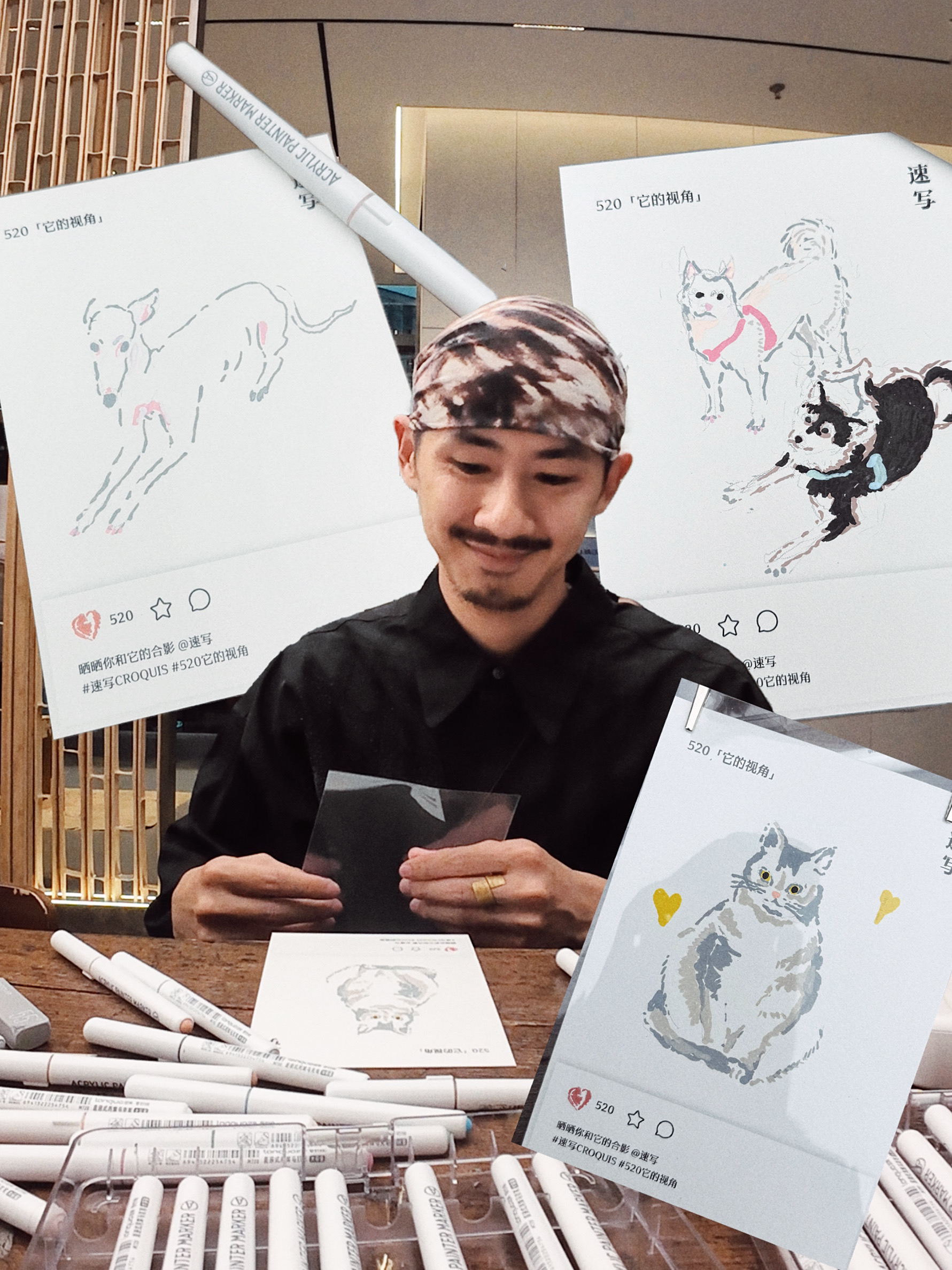 好紧张！在成都画画居然被围观