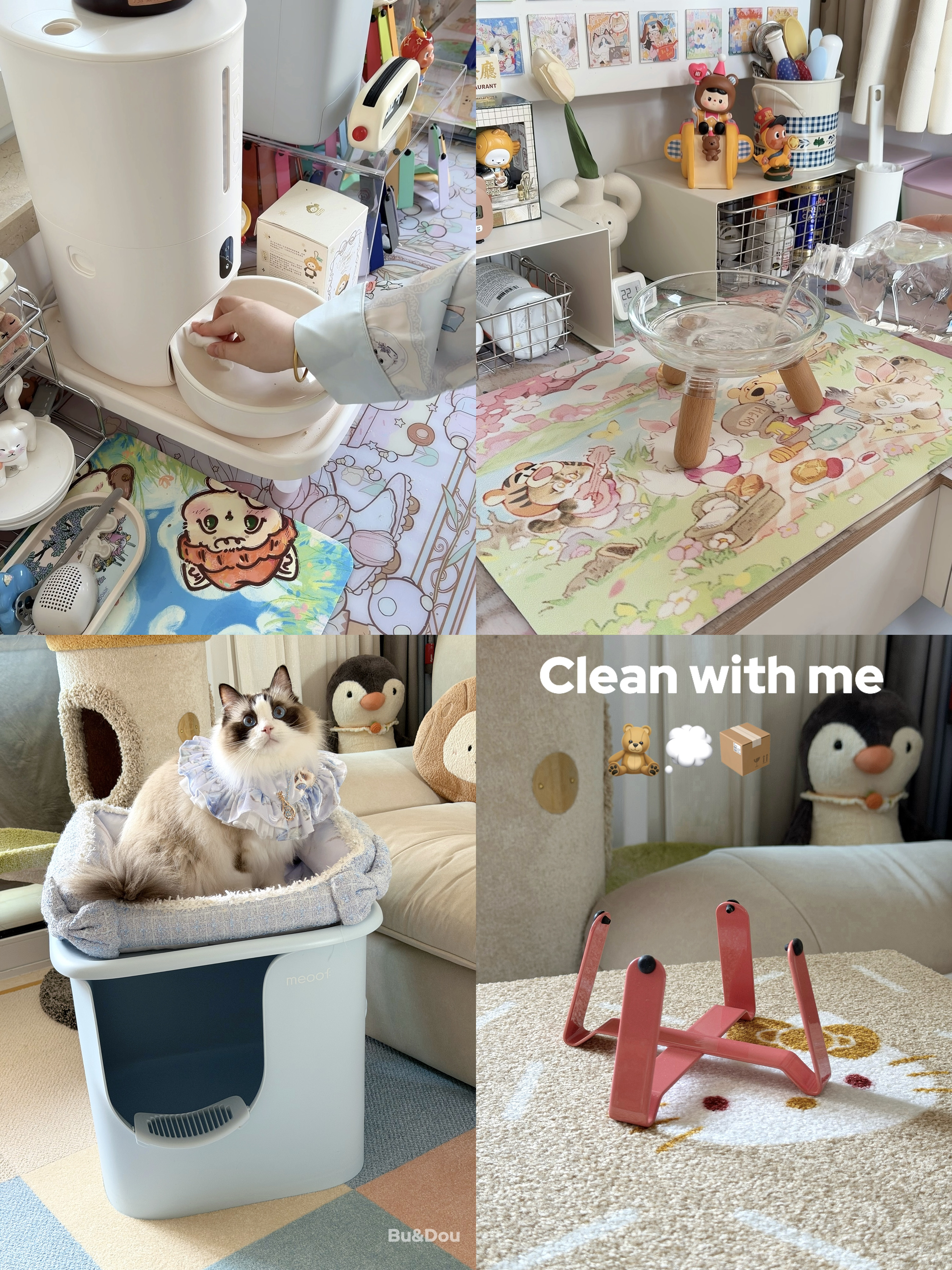 🧺沉浸式打扫&布置6平米蓝色系小猫房🧹