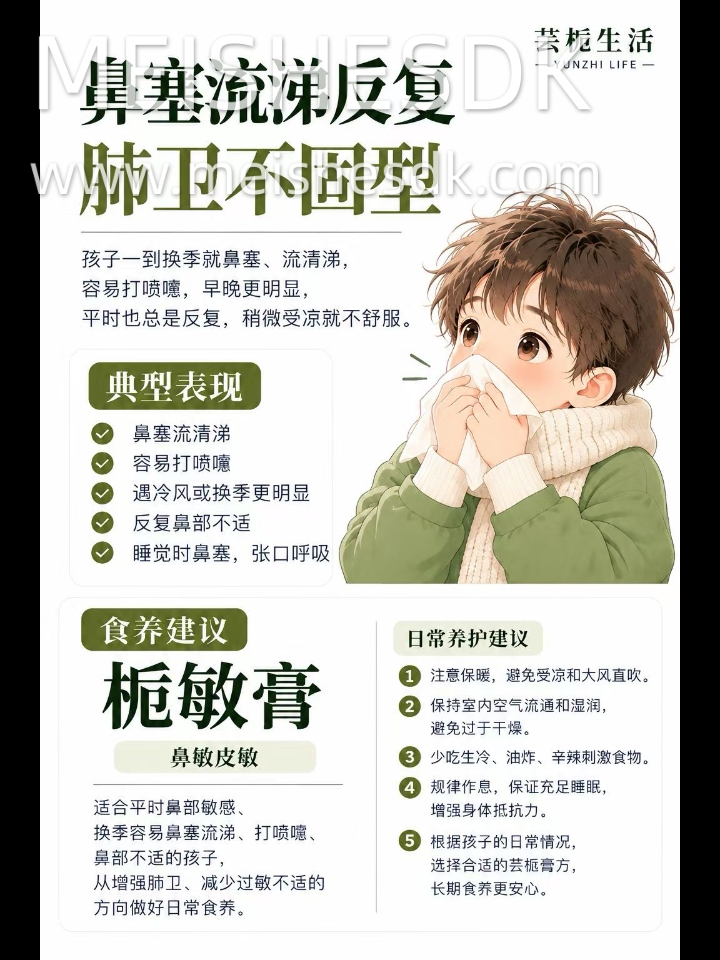 ⑥ 鼻塞流涕反复｜鼻敏型👇