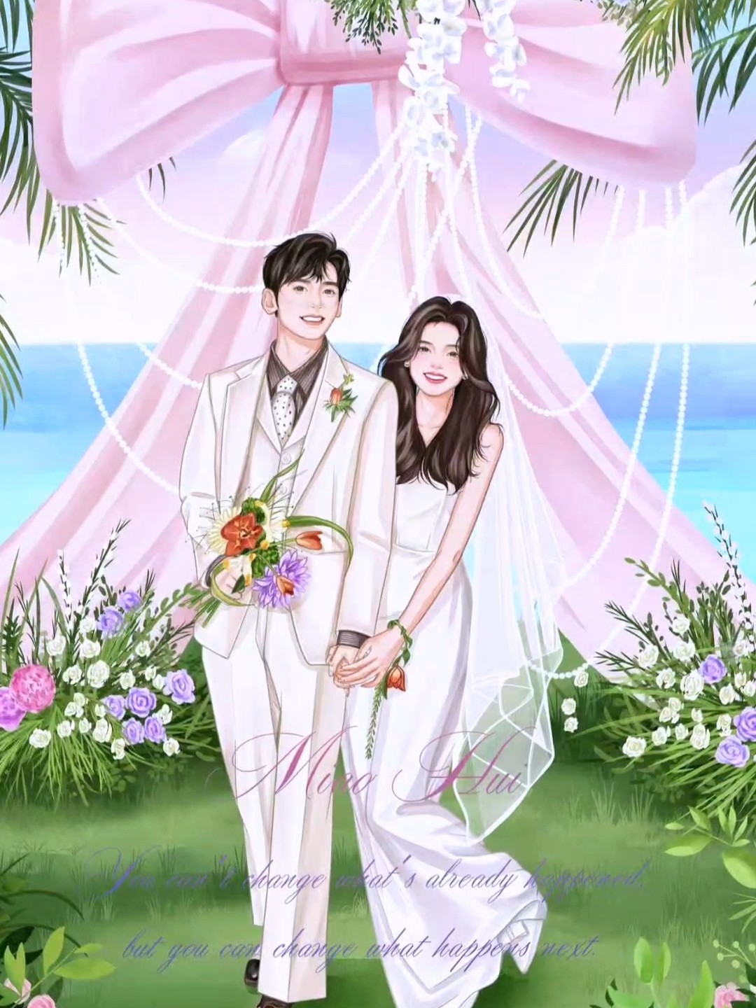 婚纱照拍完就压箱底？手绘婚照这么用，每天都能沾点甜！
