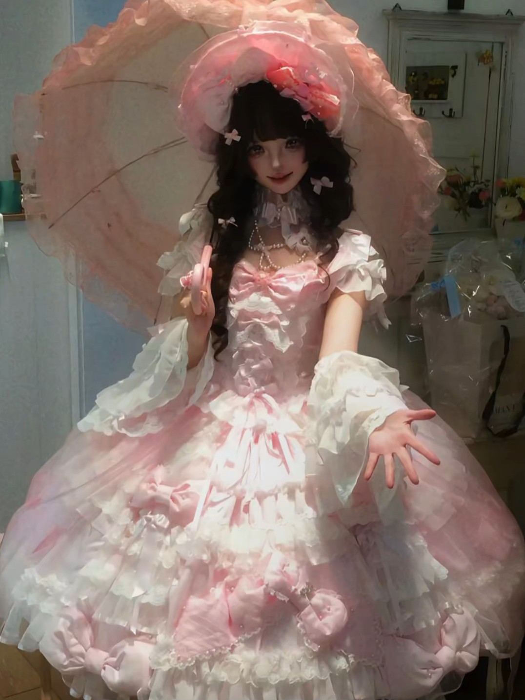 这个层层叠叠美成啥样了，真的很有洋娃娃的感觉谁懂，而且这个配色是真的很适合冬天穿