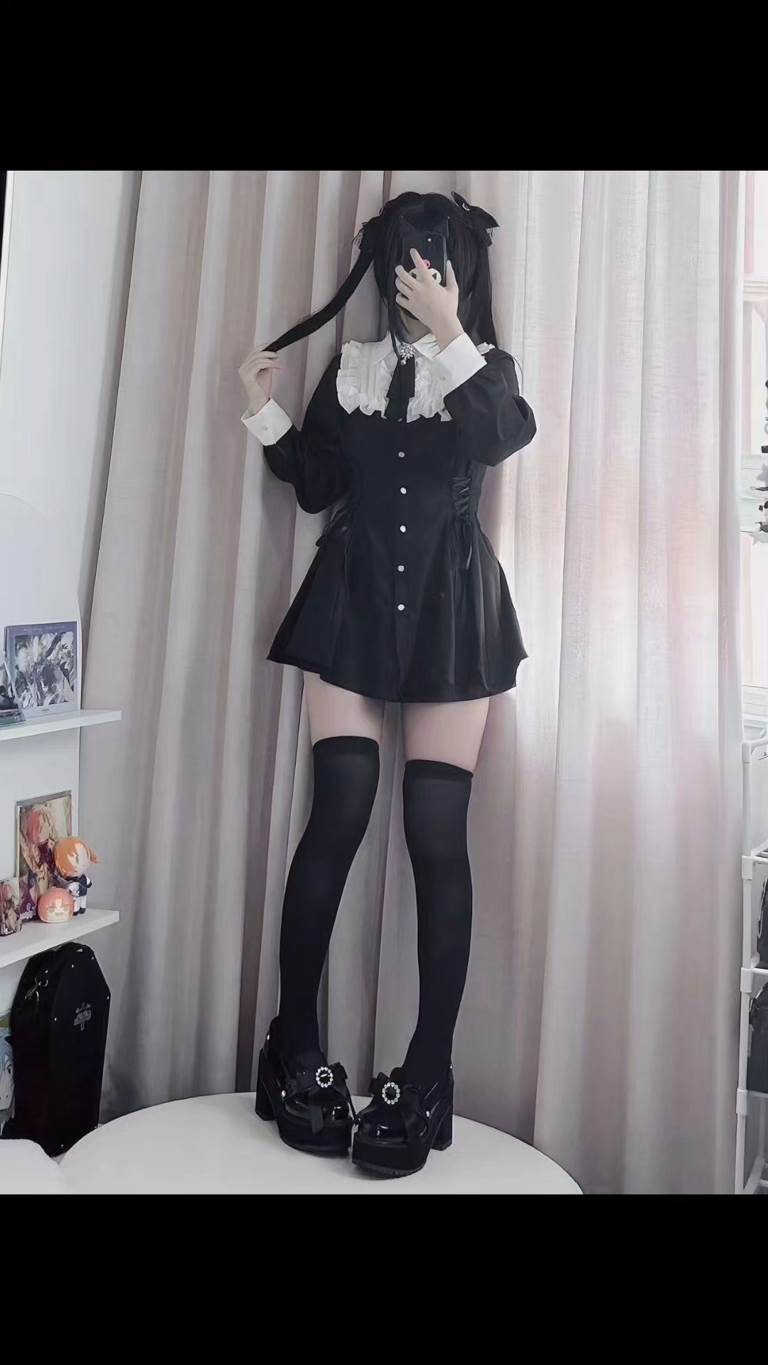 尊嘟为这套蕾服着迷，黑色好显瘦啊，一整个爱住！#崩坏兔偶 #蕾服 #蕾服推荐 #蕾服穿搭