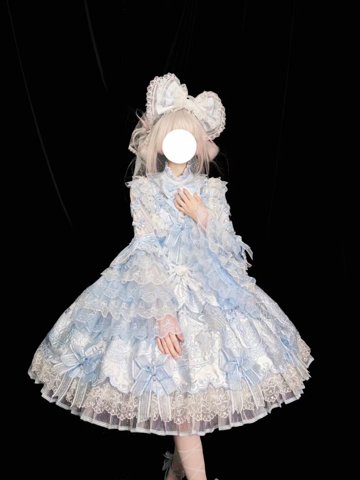 搭配kc头纱好萌啊，咱就是说搁谁谁不心动呀#吃我一波Lolita安利 #Lolita #Lolita日常