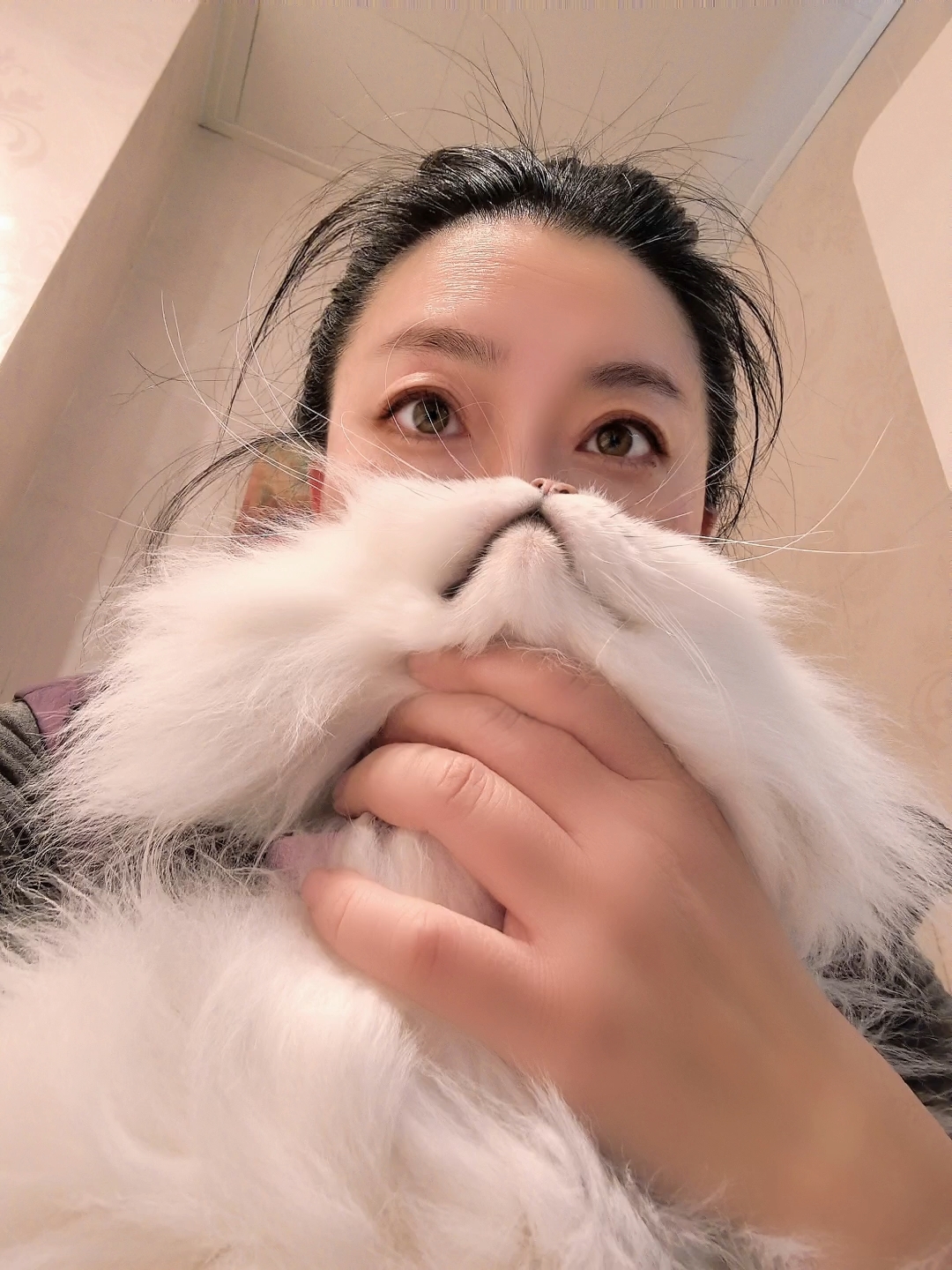 当下流行的人宠合影照，第一次拍就成功了