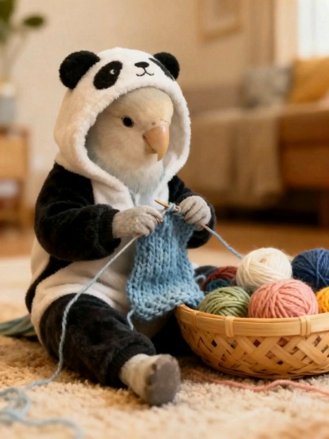 鸡会织毛衣啦！