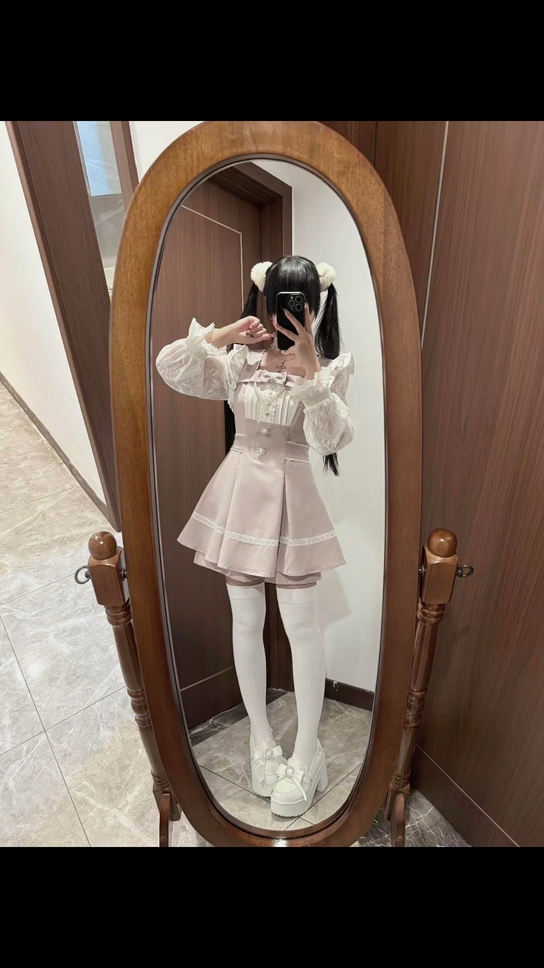 老婆们这种类型的小裙子搭配什么样的鞋子鸭！！真的好喜欢 #日系#蕾服#日系穿搭#蕾服穿搭