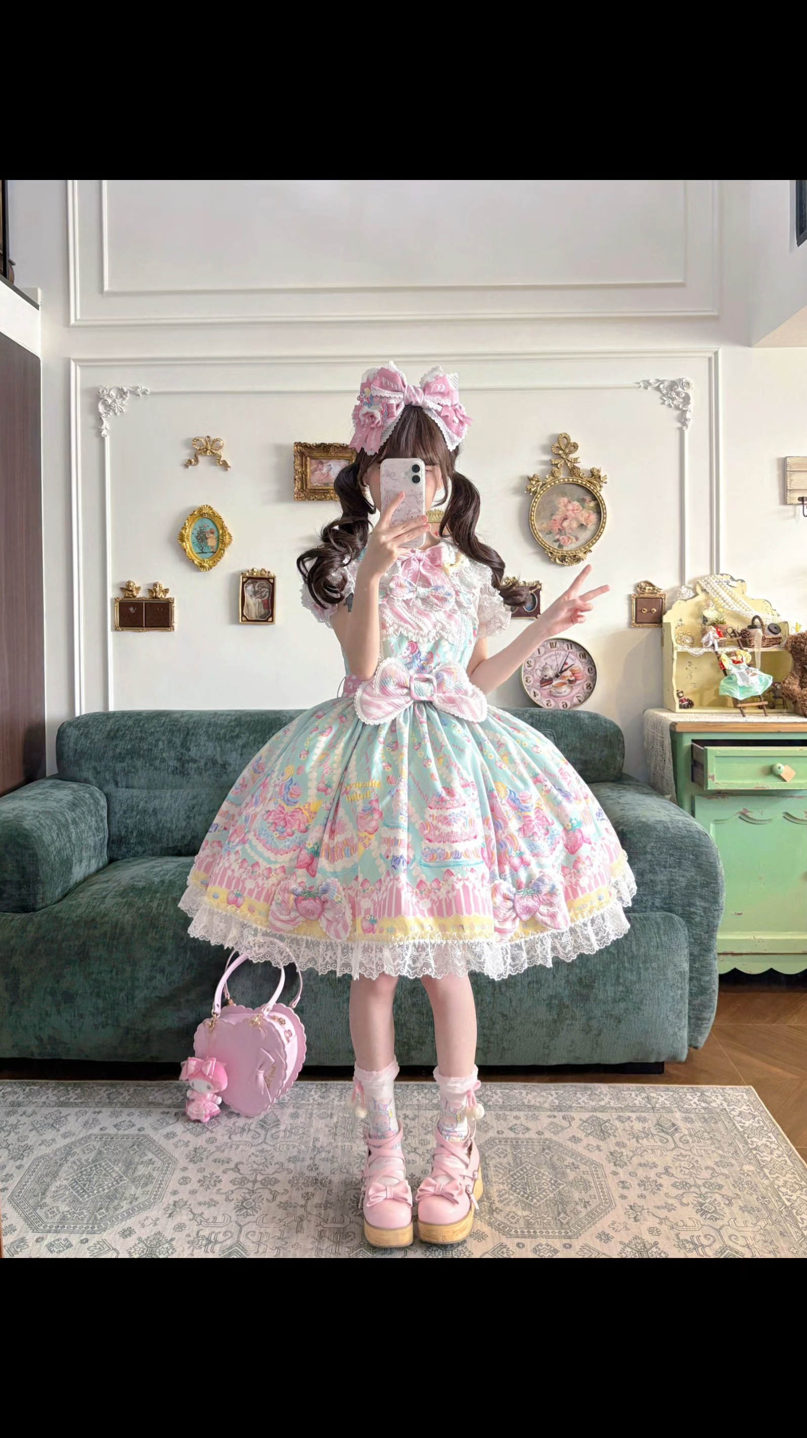 这个薄荷绿色真的很适合夏天，给人一种很清爽的感觉#lolita #lo裙 #lo裙安利 #Lolita