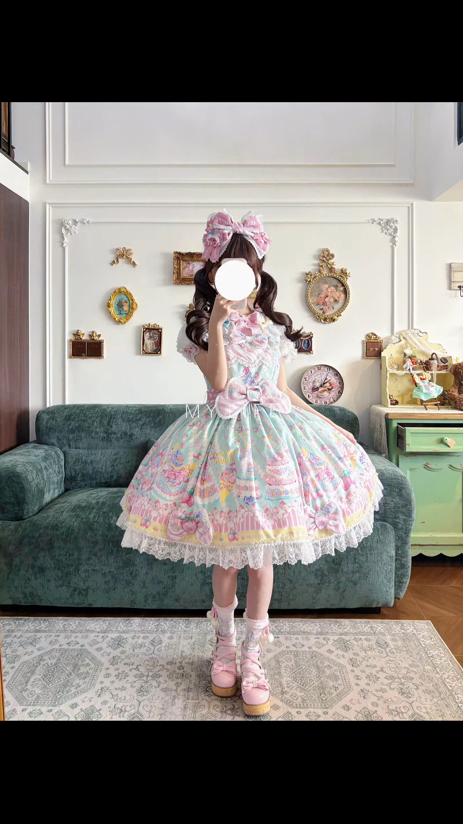 薄荷绿好清新，柄图也很萌，超级貌美就是说，拒绝不了一点