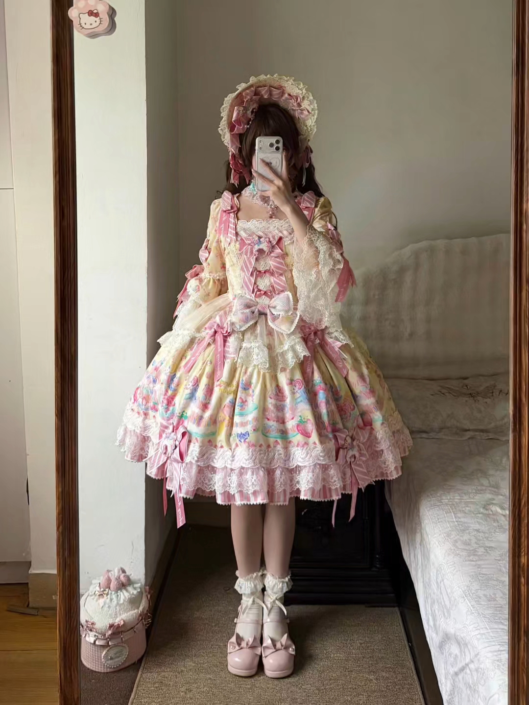 我天！这套上身也太美了叭，真的越看越喜欢啊！#吃我一波Lolita安利 #Lolita #Lolita日常